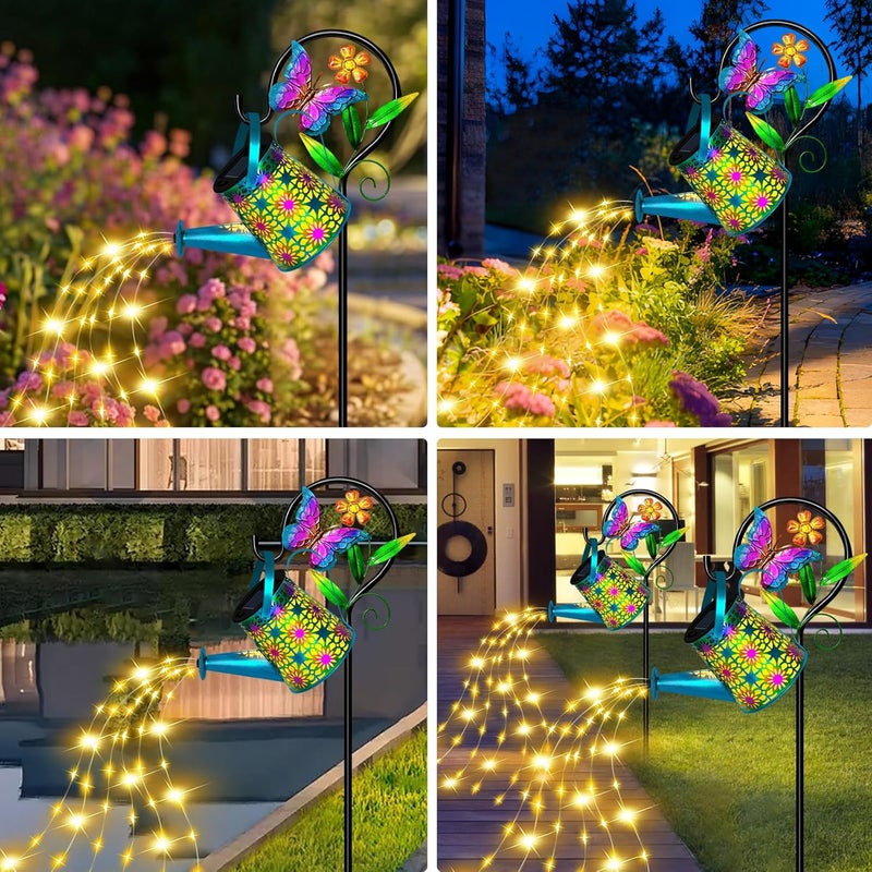 ostritec Christmas Gifts Solar Watering Can with Lights, Waterproof Solar Lantern with Butterfly Shepherd Hook, Hanging Garden Lights for Patio Yard Lawn Porch Outdoor Decoration, Unique Garden Gifts for Women - Image 5